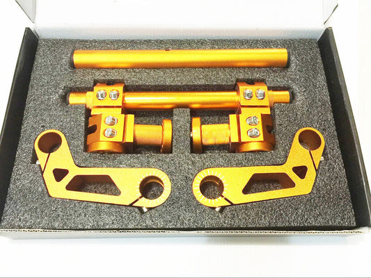 Gold CNC Adjustable Steering Handle Bar Handlebar High Rise Suzuki Honda YAMAHA