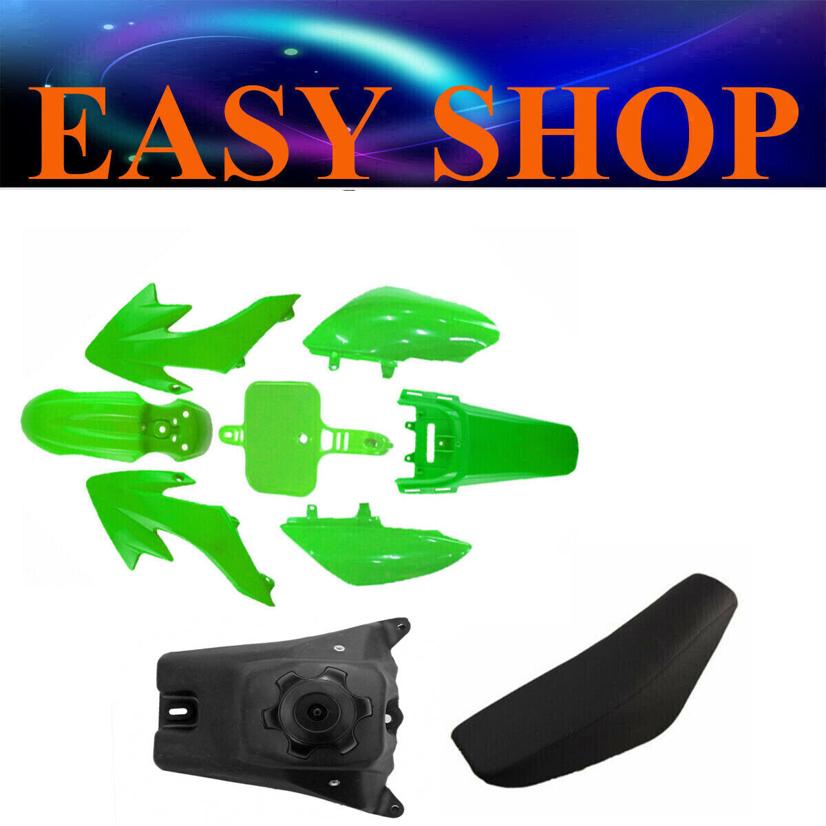 Green Fairing Fender Plastic + Seat + Tank For Honda CRF50 70cc 90cc 125cc Bike