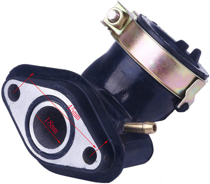 Single Vacuum Port Carby Intake Manifold Inlet Pipe GY6 49cc 50cc 139QMB 139QMA