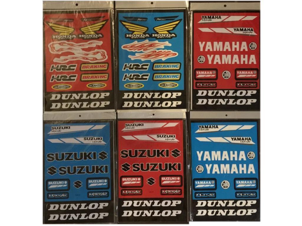 6 SHEETS Sticker Decal MOTOCROSS MOTOR BIKE Dirt ATV Quad HONDA YAMAHA SUZUKI
