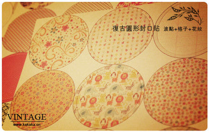 165X Vintage Round Stamp Sticker Cards DIY Photo Album Hand Craft  Scrapbooking