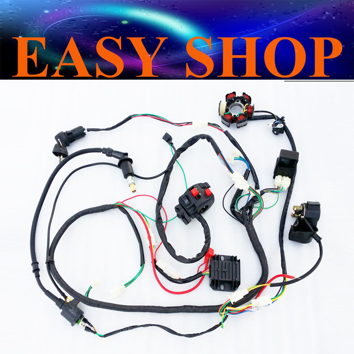 Harness Solenoid Magneto Coil Regulator CDI GY6 110cc 125cc 150cc Moped Scooter