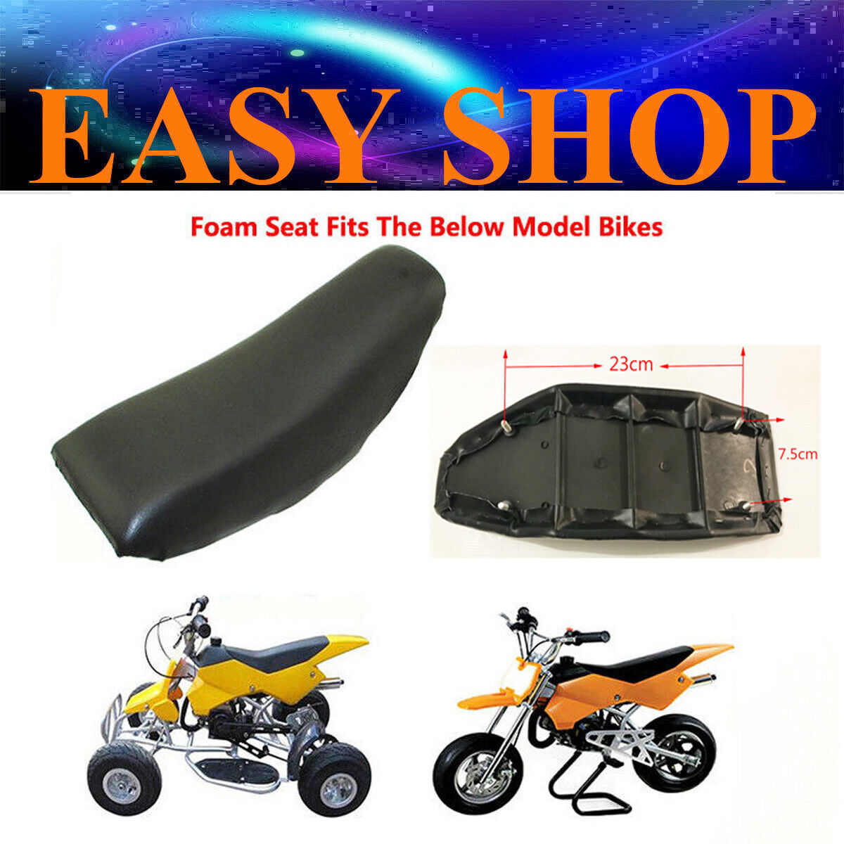 Foam Seat For 49cc 2 Stroke Quad ATV TDR Foxico Motowork Atomic Assassin Bike