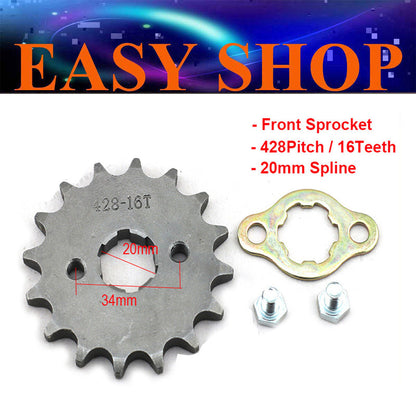 FRONT CHAIN SPROCKET COG 428 16 TOOTH 20mm 125cc 150cc 250cc Roketa Orion Lifan