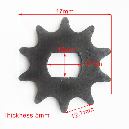10T Tooth Sprocket Pinion Gear 420 Chain 17mm Double D Bore Electric Scooter