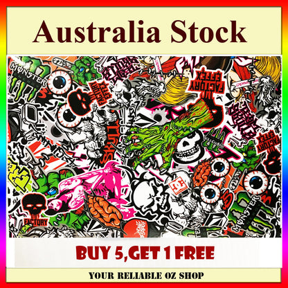 A4 Decal Sticker Bomb Sheet JDM Car Skateboard Factory Effex Skull FX Don't Touc