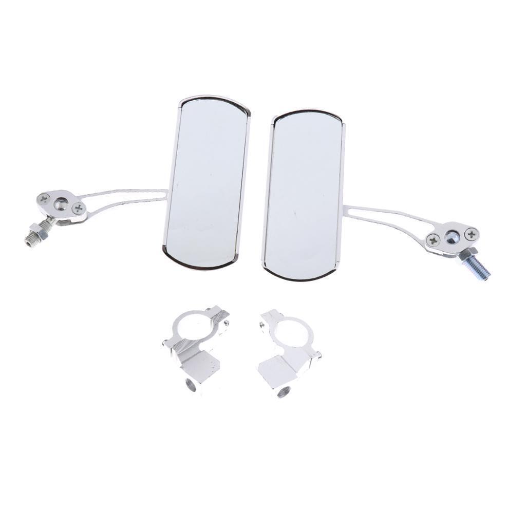 Chrome Silver Rear View Side Mirror Honda Yamaha Suzuki Kawasaki Motorcycle Bike