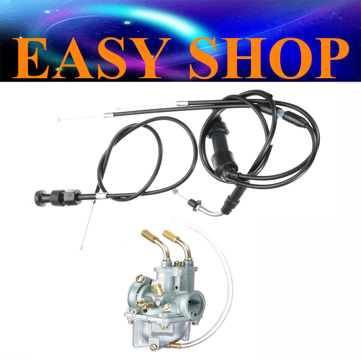 PW50 CARBURETTOR CARBY + Throttle Choke Cable For YAMAHA PEEWEE PY50 YZINGER
