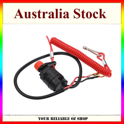 Boat Outboard Marine Engine Motor Kill Stop Switch Cord & Safety Tether Lanyard
