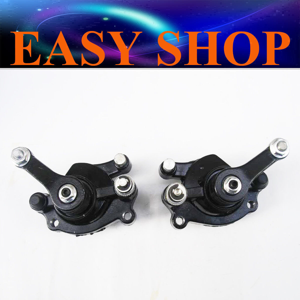 Front + Rear Disc Brake Calipers Pads 49cc Mini PIT Dirt Quad Pocket Rocket Bike