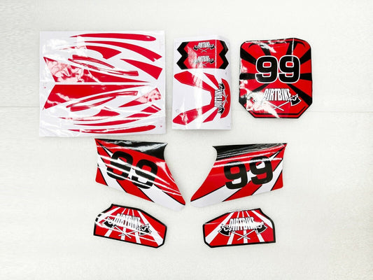 Red Sticker Decal Kit Fairing 125cc 140cc 150cc Dirt Bike Pit Trail Apollo Set