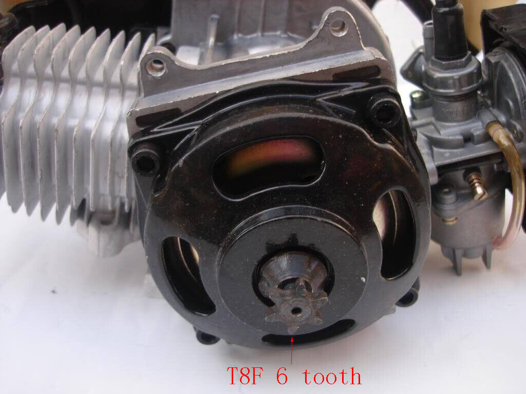 T8F 6T Tooth 49cc 2 Stroke Pull Start Engine Orion Dirt Trail PIT PRO Thumpstar
