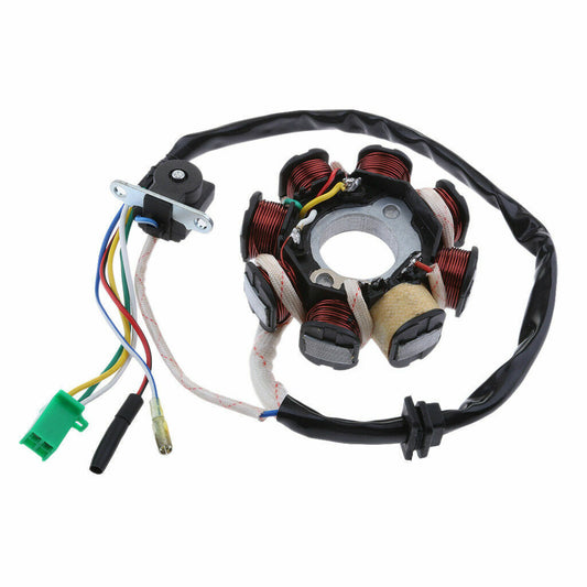 8 Pole Coil 5 Wire Magneto Stator Rotor Honda GY6 125cc 150cc QMJ152 QMJ157