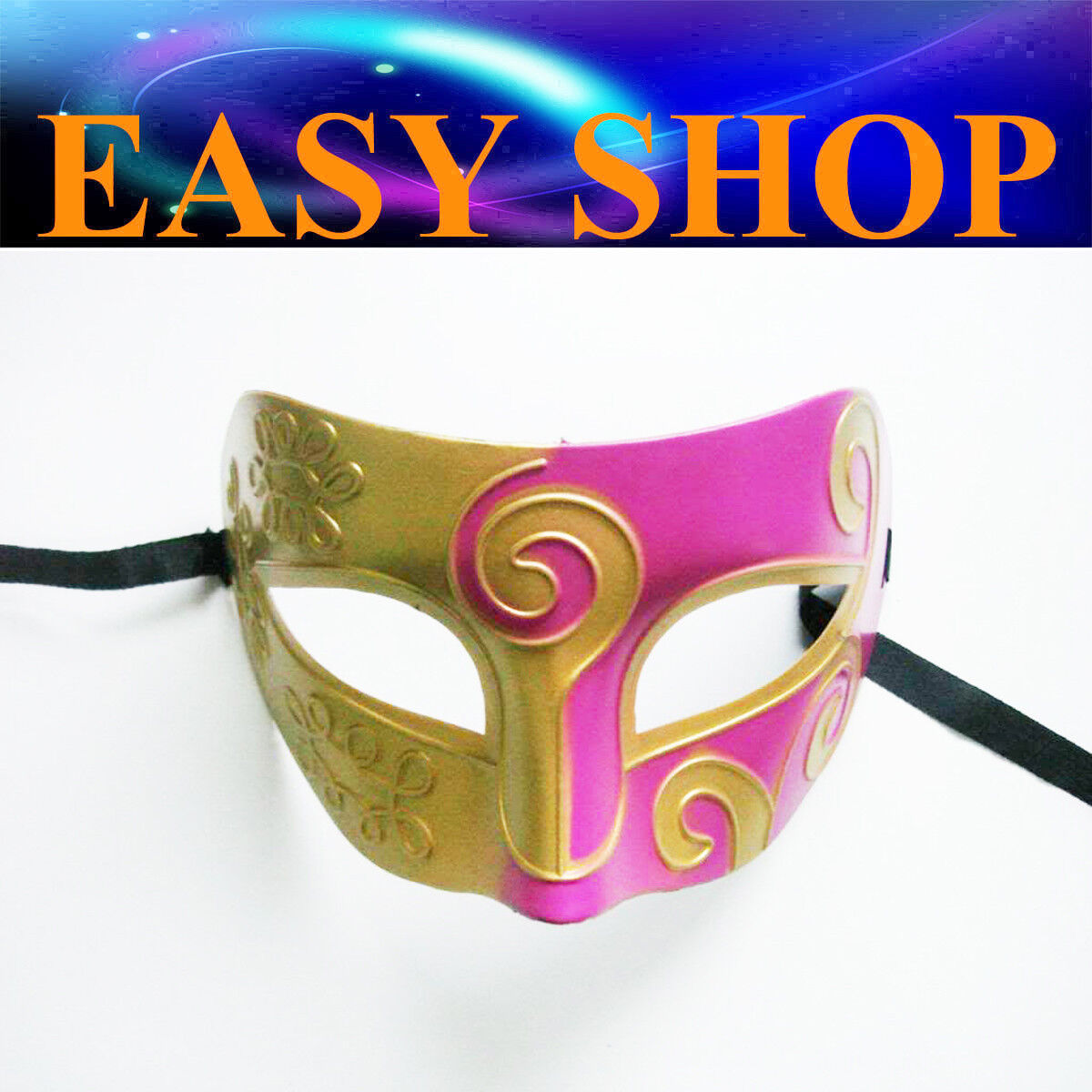 Lady Women Costume Masquerade Gold Pink Party Mask Venetian Ball Roman Eye Fancy