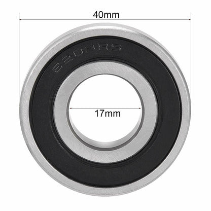 2x 6203RS 17mm x 40mm x 12mm Deep Groove Ball Bearing Double Sealed Roller Axle
