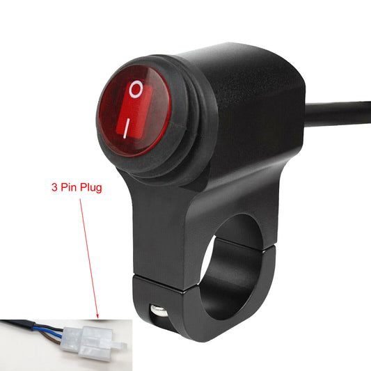 3 Wire Motorcycle Waterproof Handlebar Headlight Fog Spot light On Off Switch