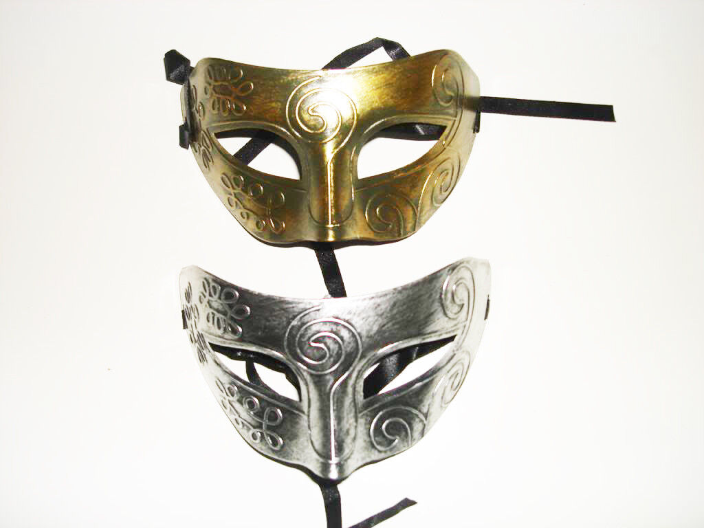 Silver + Gold Mask Costume Masquerade Cosplay Party Venetian Ball Roman Eye