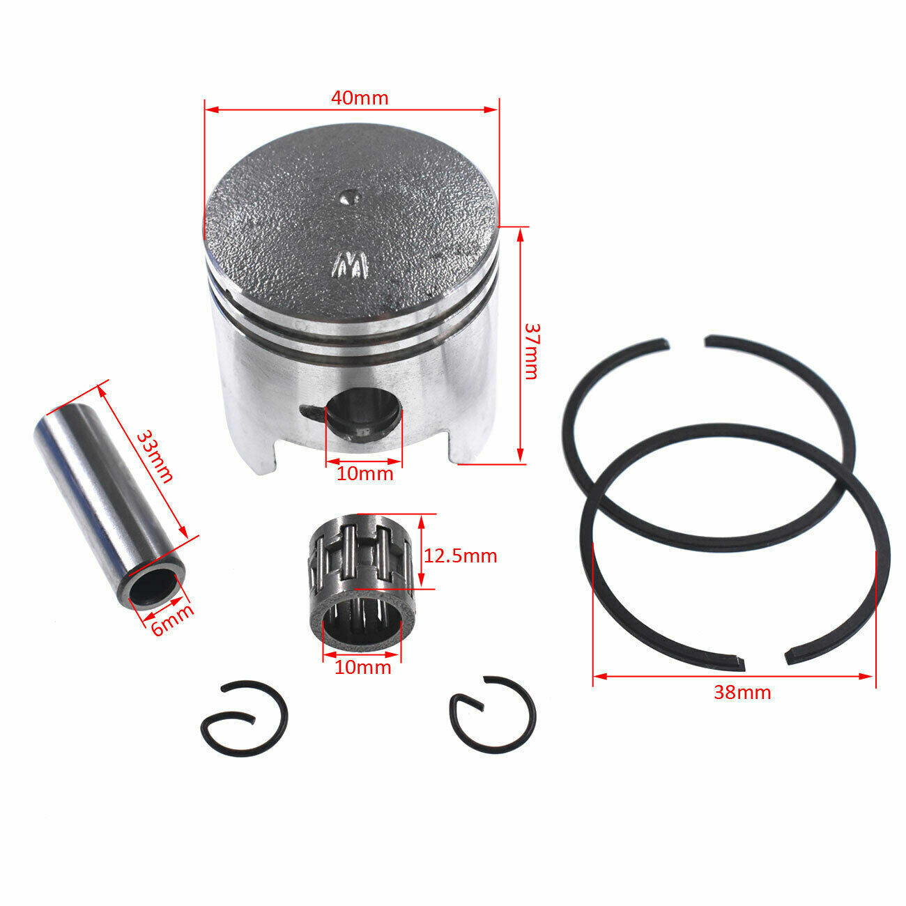 40mm Piston Rings Kit for 43cc 40-5 BC430 CG430 1E40F-5 TL43 Brush Cutter Engine