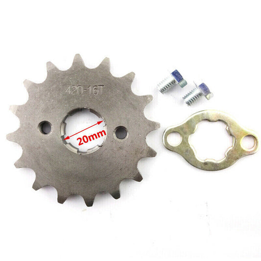 FRONT CHAIN SPROCKET COG 20mm 420 16 Tooth 50cc 110cc 125cc 150cc ATV QUAD BIKE