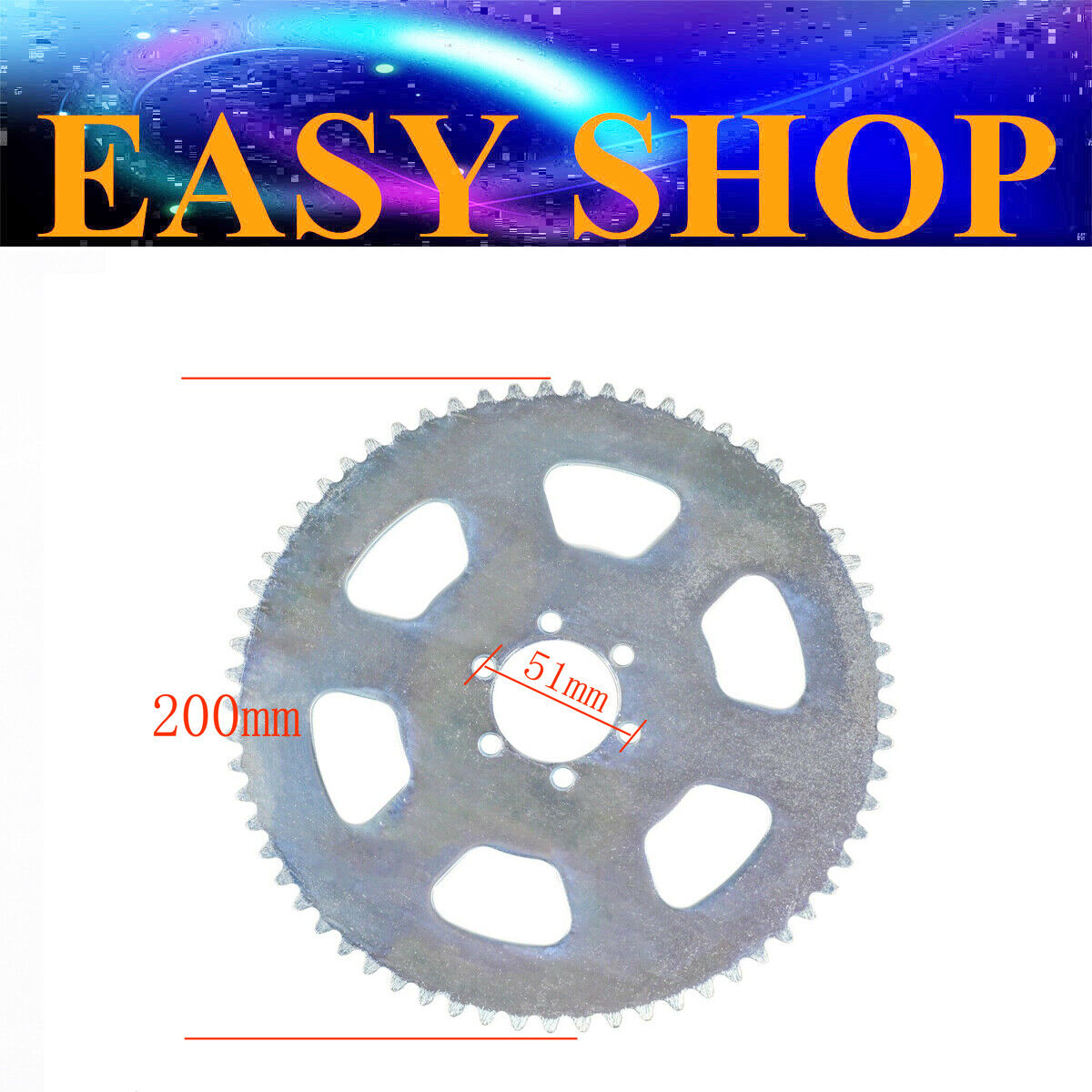200mm 38mm Rear Axle Chain Sprocket 65T Tooth 35 Pitch GoKart Drift Trike Bike