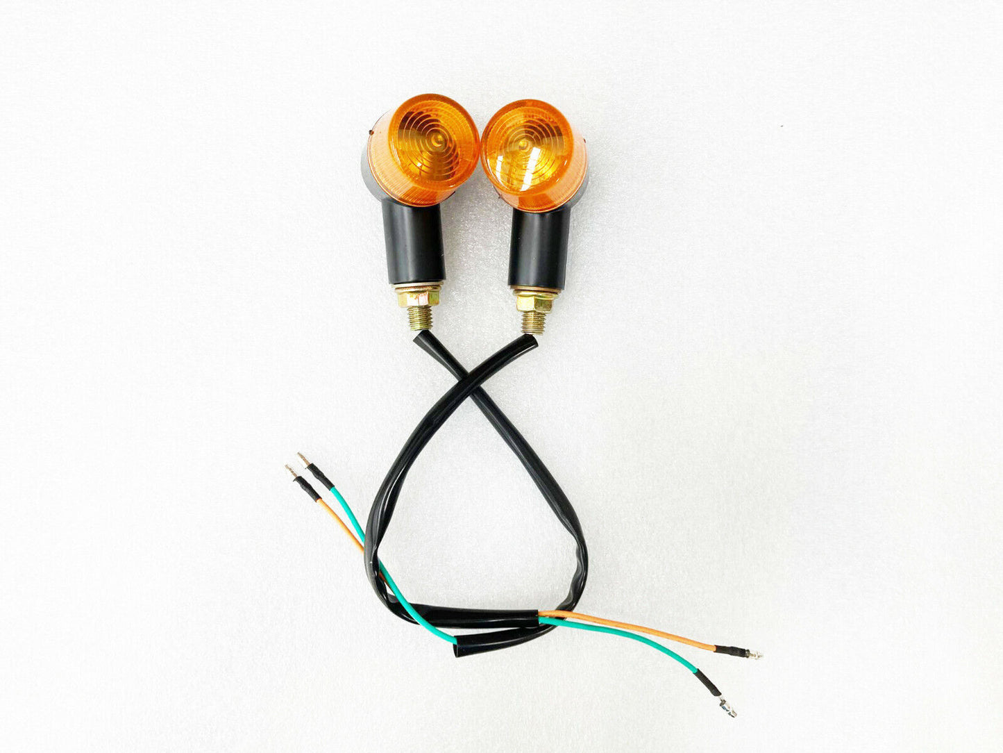 2X 12V Universal 2 Wire Motorcycle Turn Signal Indicators Amber Blinker Light