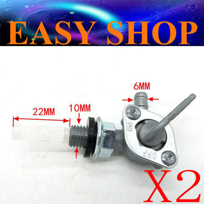 10mm 6MM FUEL GAS TANK PETCOCK TAP 50cc 70cc 90cc 125cc Dirt PIT PRO BIKE 2pcs