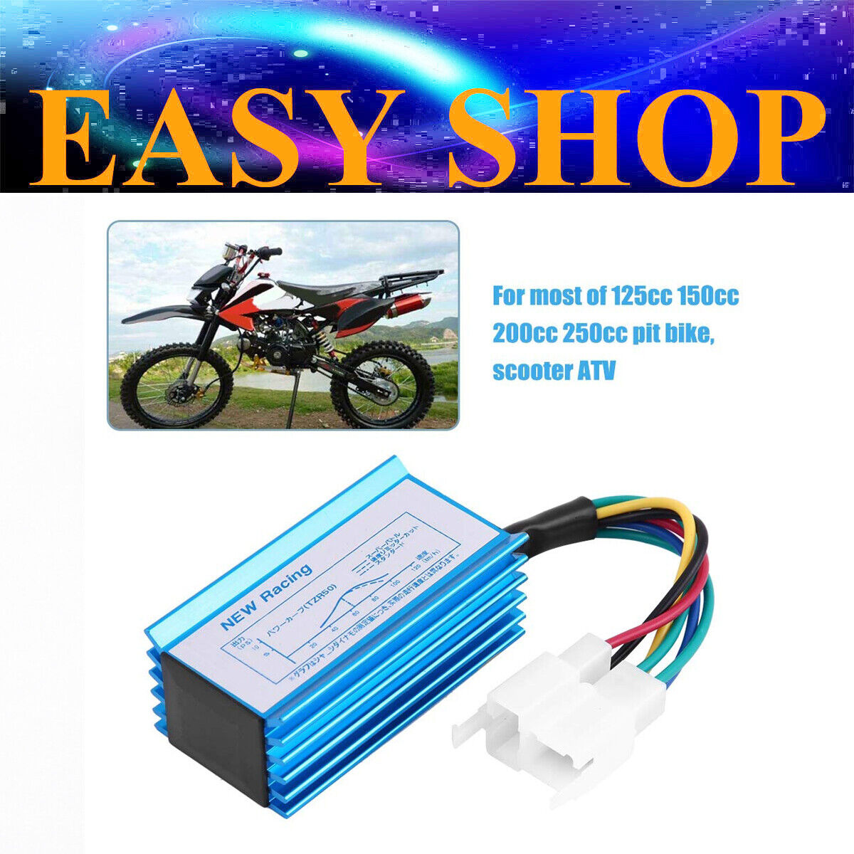 6 Pin AC CDI Square Plug For 150cc 200cc 250cc Roketa Kazuma Sunl ATV Quad