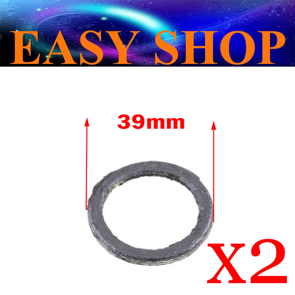 2x 39mm Exhaust Muffler Gasket Seal 110cc 125cc 150cc 250cc DIRT PIT PRO BIKE