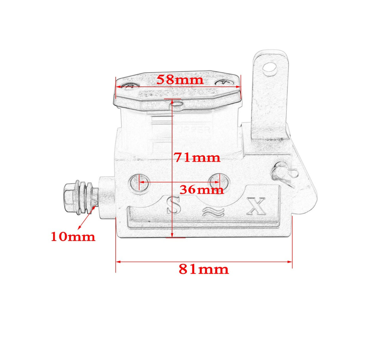 Rear Foot Brake Master Hydraulic Cylinder Pump For GoKart Buggy Drifting UTV