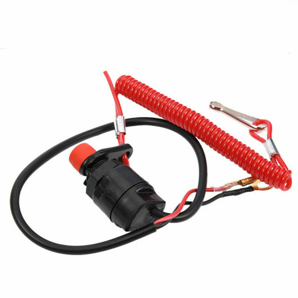 Boat Outboard Marine Engine Motor Kill Stop Switch Cord & Safety Tether Lanyard
