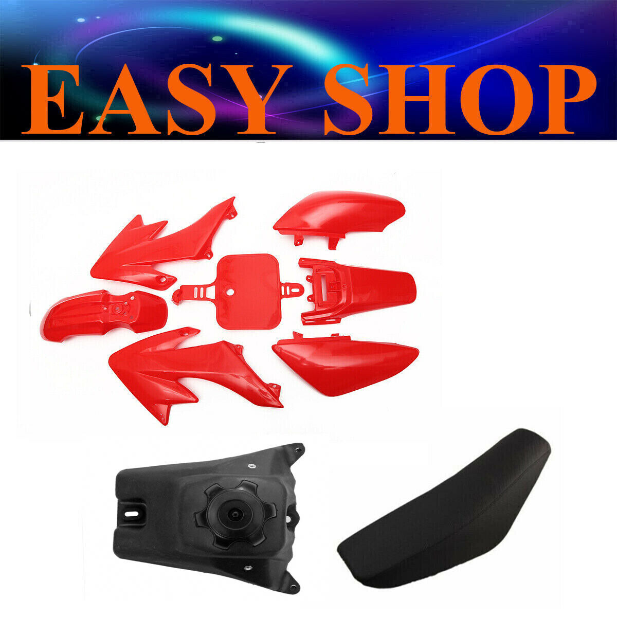 Red Fairing Fender Plastic Cover Seat Honda CRF50 XR50 70cc 90cc 125cc Dirt Bike