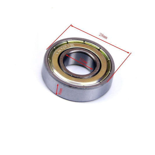 2X 12mm x 28mm x 8mm 6001Z Steel Deep Groove Ball Bearing Axle Hub Wheel Rim