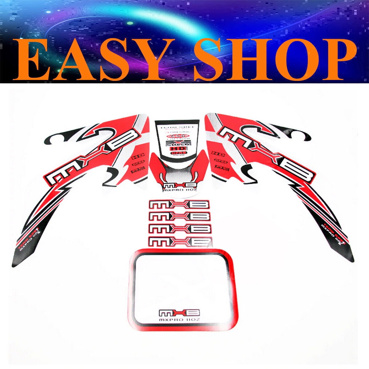 Red Sticker Decal Kit Fairing CRF 50cc 90cc 125cc Bike Dirt Pit Pro Trail Honda