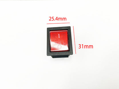 2PCs 4 PIN START SWITCH ON OFF RED SQUARE BUTTON FOR BOAT 16A/250V 25A/125V AC