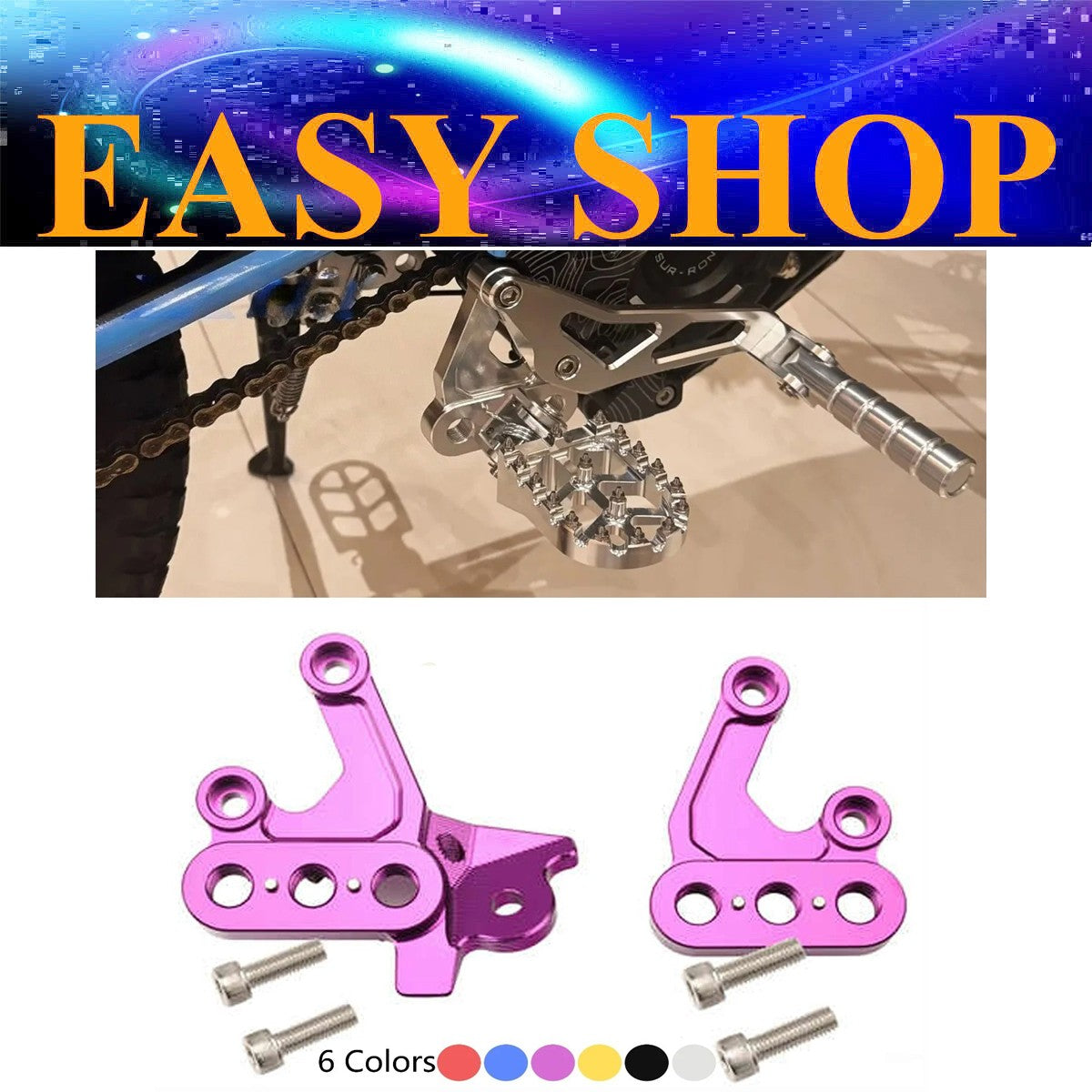 CNC Footpegs Rests Pedals Bracket For Surron Light Bee X & S Electric Bike