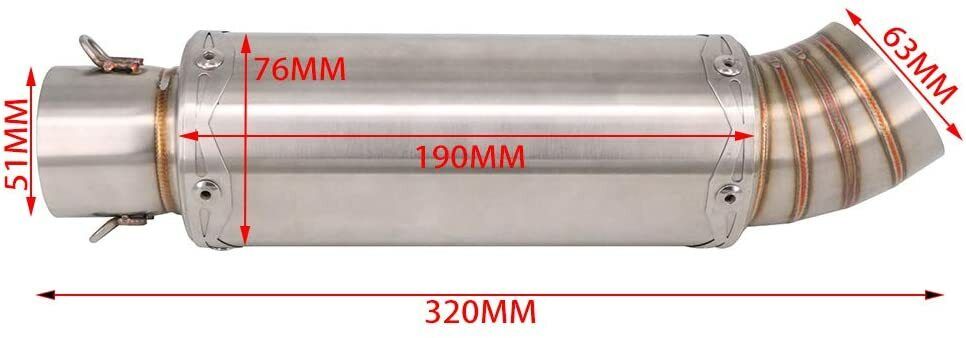 36-51mm 63mm 76x190mm Exhaust Muffler Pipe Silencer DIRT PIT PRO THUMPSTAR BIKE