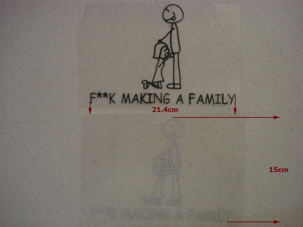 F**k F*ck Fck making a family Funny sticker Decal Car Ute Window Bumper Bike