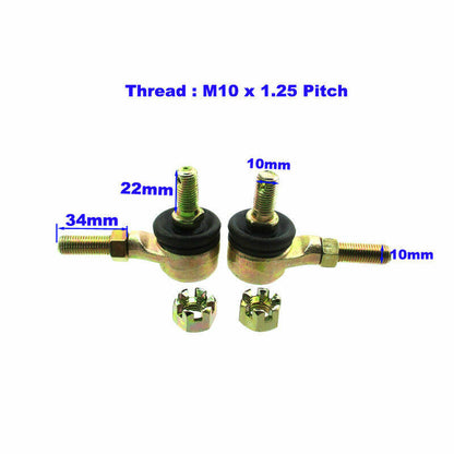 M10mm x 1.25 Tie Rod End Ball Joiner 50cc 70cc 150cc Quad ATV Buggy Gokart Bike