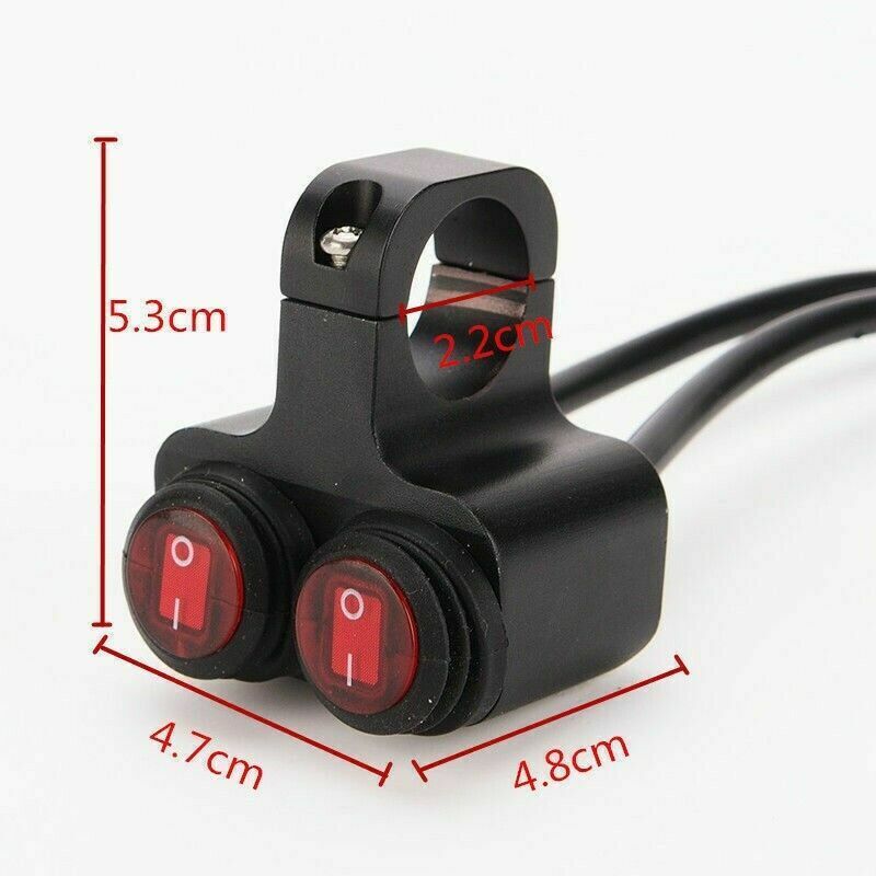 Motorcycle Waterproof Handlebar Headlight Fog Spot light Dual On Off Switch Bike