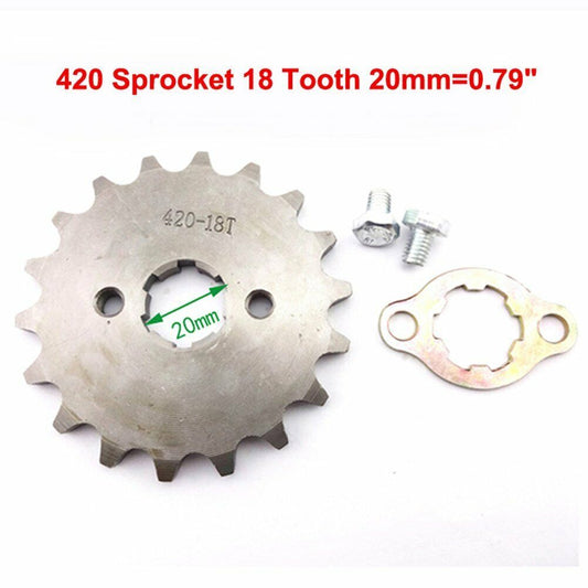 FRONT CHAIN SPROCKET 420 18 Tooth 20mm 50cc 70cc 90cc 110cc 125cc ATV QUAD BIKE