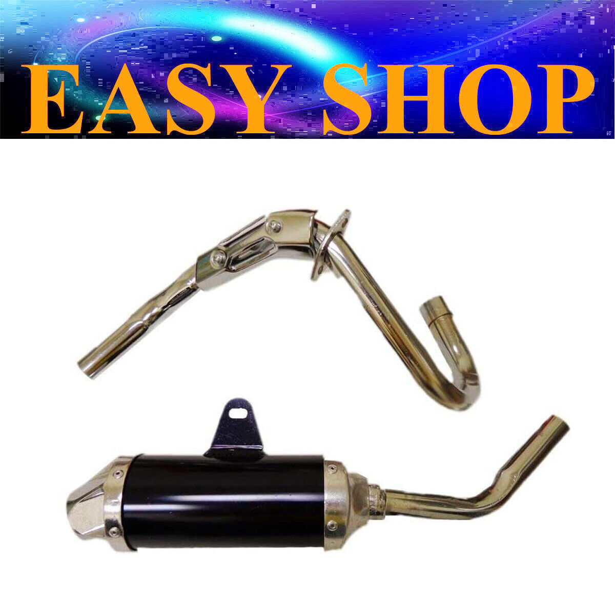 D Section Style Exhaust Pipe Muffler For HONDA XR50 CRF50 BBR XR 50 125CC Black