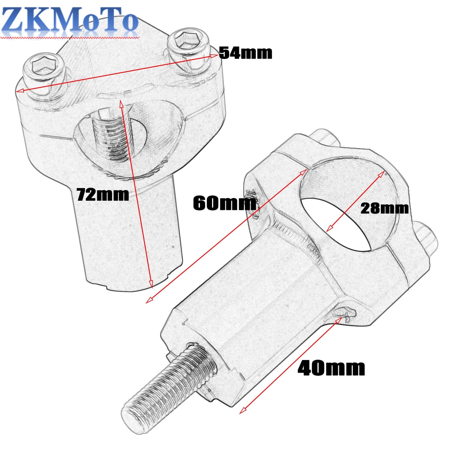 28mm CNC Handlebar Clamp For KTM 690 790 890 1090 1190 1290 Husqvarna GasGas