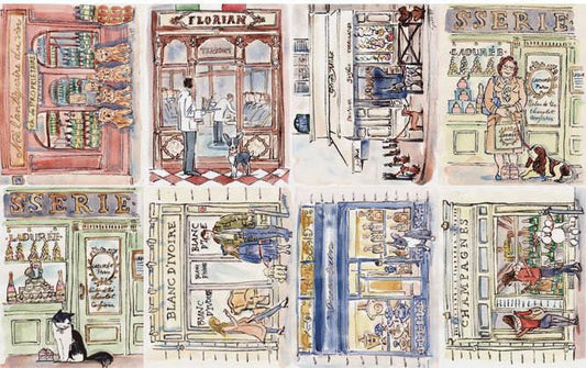 8 Pcs Vintage Pet Outside Shop Post Card Craft Gift Memory Birthday DIY Kraft
