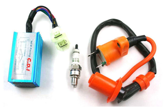 IGNITION COIL CDI UNIT A7TC SPARK PLUG GY6 50cc 125cc 150cc 250cc ATV QUAD BIKE