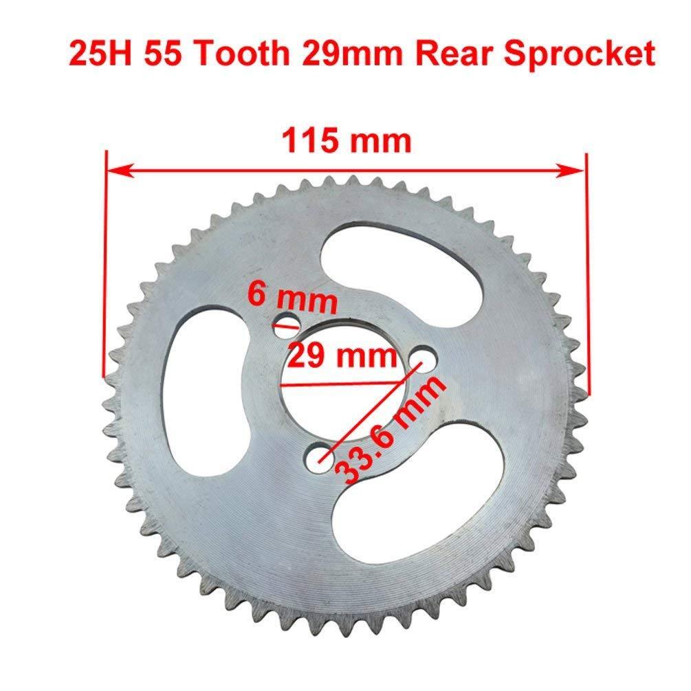 25H 55T TOOTH REAR CHAIN SPROCKET 33/43/47cc 49cc BIKE ATV QUAD DIRT MINI POCKET