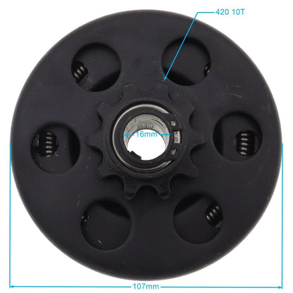Centrifugal Dry Clutch 16mm 5/8" 10 Tooth 41 420 Pitch GoKart Drift Trike Buggy