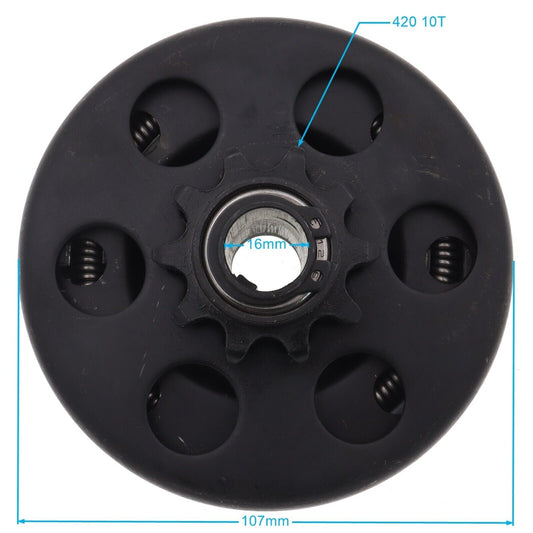 Centrifugal Dry Clutch 16mm 5/8" 10 Tooth 41 420 Pitch GoKart Drift Trike Buggy