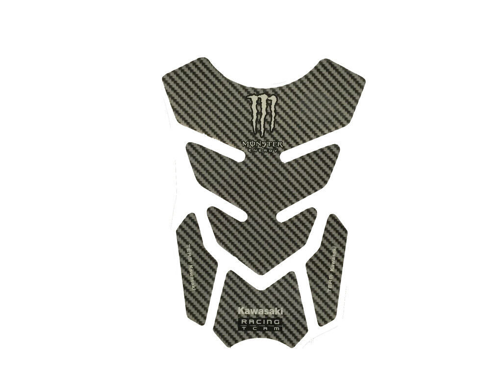 KAWASAKI RACING TEAM GAS FUEL PETROL TANK PAD PROTECTOR CARBON MOTOCROSS BIKE