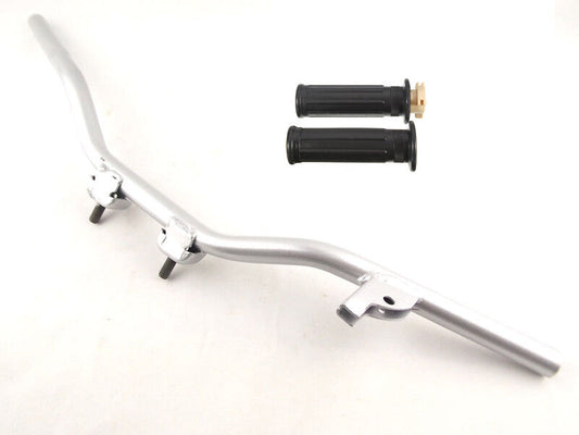 ALLOY SILVER HANDLEBAR HANDLE BAR + Grip YAMAHA PY50 PW50 PEEWEE YZinger JS50PY