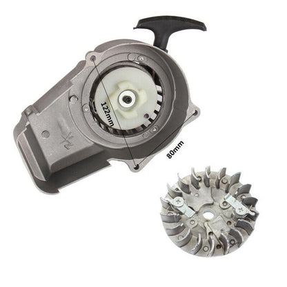 Silver Alloy Easy Pull Start Starter Flywheel 49cc 50cc 2 Stroke Scooter Chopper